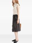 Prada шифоновая юбка с запахом и принтом, черный - фото 4