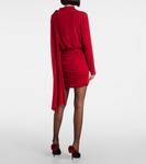 Мини-платье с накидкой из смеси купро Magda Butrym, красный - фото 3