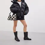 COACH Кожаная наплечная сумка унисекс черно-белая - фото 8