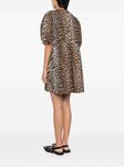 GANNI платье мини с леопардовым принтом, коричневый - фото 3