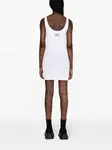 Платье мини в рубчик с U-образным вырезом MOSCHINO JEANS, белый - фото 4