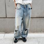 Джинсы Unisex MIND ERROR, постиранные черные - фото 4