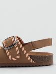 Детские сандалии Asia с вышивкой Mango, Medium Brown - фото 3