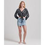 Топ Superdry Vintage Tie Front, черный - фото 4