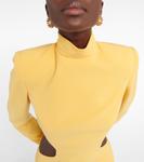 Мини-платье из крепа с вырезом Mônot, желтый - фото 5