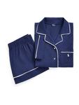 Пижама Polo Ralph Lauren Short Sleeve PJ Set, темно-синий - фото