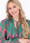 Блуза IZIA Button-down blouse, Green Multicolor/Green - фото 4