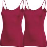 Майка Erwin Müller mit Spaghettiträgern 2er Pack, цвет rubin - фото