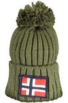 Мужская шапка Norway 1963 крупной вязки с помпоном, зеленый - фото