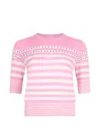 Полосатый свитер Liu Jo, розовый - фото