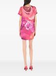 Платье мини с принтом Roberto Cavalli, розовый - фото 4
