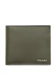 Кожаный кошелек Prada, зеленый - фото