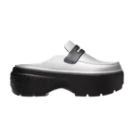Кроссовки Crocs Stomp Loafer Silver Black, серебряный - фото