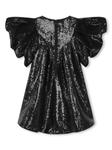 Marc Jacobs Kids расклешенное платье с объемными рукавами и пайетками, черный - фото 2
