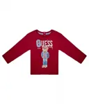 Лонгслив regular fit Guess, бордовый - фото