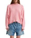 Объемный свитер Aran Denimist, розовый - фото