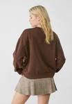 Толстовка Stradivarius Sweatshirt, Dark Brown - фото 3