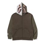 Худи BAPE Shark Full Zip Hoodie #2, Olive Drab - фото