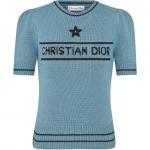 SS25 Вязаный свитер Women's DIOR, синий - фото 3