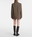 Клетчатый блейзер Ganni, Chicory Coffee - фото 3