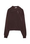 Толстовка Stradivarius SOFT-TOUCH WITH SIDE ZIP , Mottled Brown - фото 6