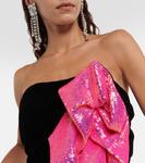 Мини-платье без бретелек с декором Alexandre Vauthier, черный - фото 4