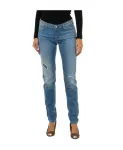 Рваные узкие джинсы Armani Jeans, синий - фото