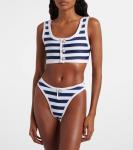 Грация с полосками топ бикини Same, Navy White Stripe - фото 2
