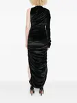 Платье миди с драпировкой на одно плечо Mugler, черный - фото 4