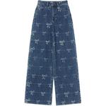 Селфи с принтом банта Джинсы Self-portrait, Деним Блю - фото