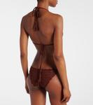 Вязаный хлопковый топ-бикини Anna Kosturova, коричневый - фото 3