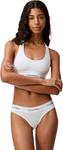 Современные женские хлопковые стринги Calvin Klein, White - фото