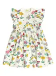 Платье с оборками и принтом Stella Mccartney Kids, белый - фото