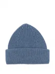 Шапка-бини в рубчик с логотипом Lanvin, синий - фото