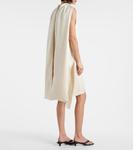 Кокон деконструированное сатиновое мини-платье Toteme, экрю - фото 3