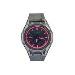 Часы Casio G-Shock Analog-Digital 2100 Series, арт. GA-2100-1A1, серый/прозрачный/черно-розовый - фото