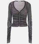Блузка из сетки Acne Studios, цвет anthracite grey - фото