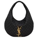 SAINT LAURENT Черная женская сумка-хобо из овчины - фото 2