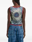 Топ без рукавов с принтом Roberto Cavalli, синий - фото 5