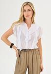 Блуза QUIOSQUE Button-down blouse, White - фото