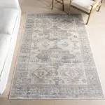 Ковер Nera Vintage Medallion nuLOOM, 201x274 см, серый - фото