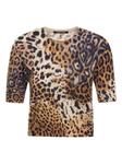 Футболка с леопардовым принтом Roberto Cavalli, коричневый - фото