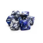 Поли-набор серебристо-синий с белым (7), Acrylic-Resin Dice - Vorpal (Poly Sets) - фото