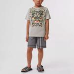 Футболка детская Burberry с цветочным рисунком, серый - фото 3