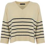 Джемпер Weekend Max Mara с v-образным вырезом и полосками WEEKEND MaxMara, экрю - фото