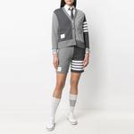 Шорты с кулиской на 4 планках THOM BROWNE, серый - фото 4