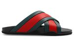 Шлепанцы женские Gucci Web Slide, черный / зеленый / красный - фото 2