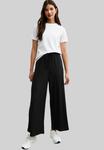Брюки New Look PLISSE CROPPED WIDE LEG, Black - фото