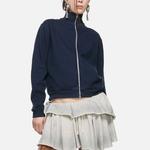 Acne Studios Свитшот с молнией и вышитым логотипом, Dark Blue - фото 3