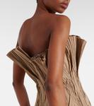 Платье-бюстье Cristel из плиссированного поплина The Row, кэмел - фото 6